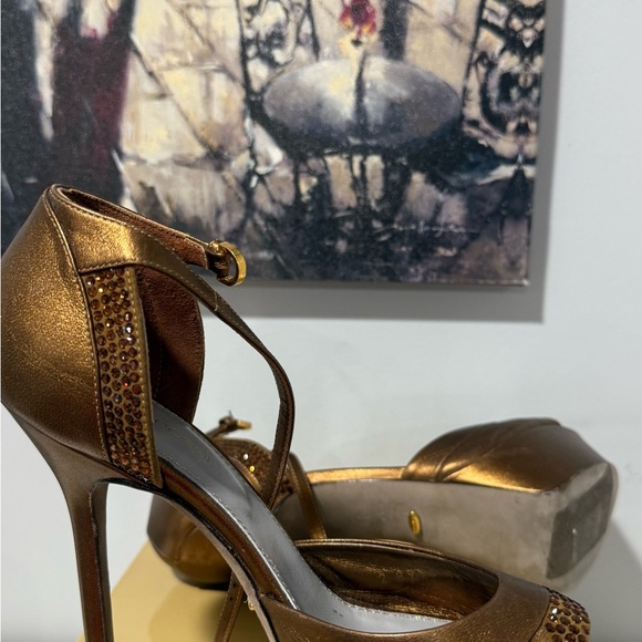 Sergio Rossi Bronze Platform Sandals